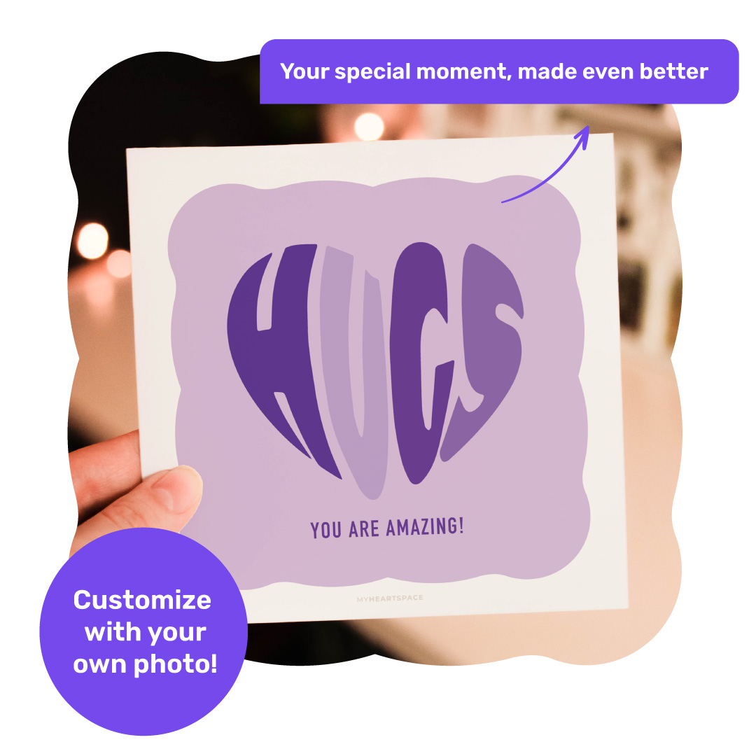 Greeting card in the app that users can send, either as part of a created moment or as a standalone card.