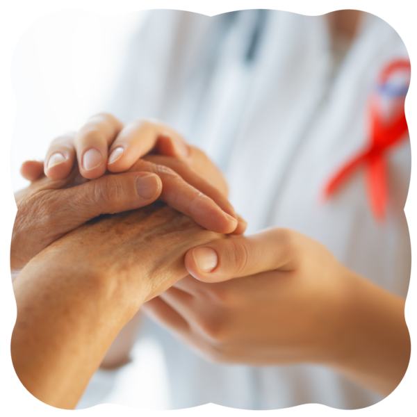 A close-up of two hands holding each other tightly, offering support and comfort after receiving life-changing news.